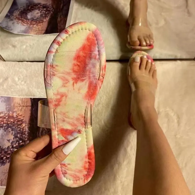 

New cheap summer transparent laces with round tip flat sandals for women and ladies, Blue,pink