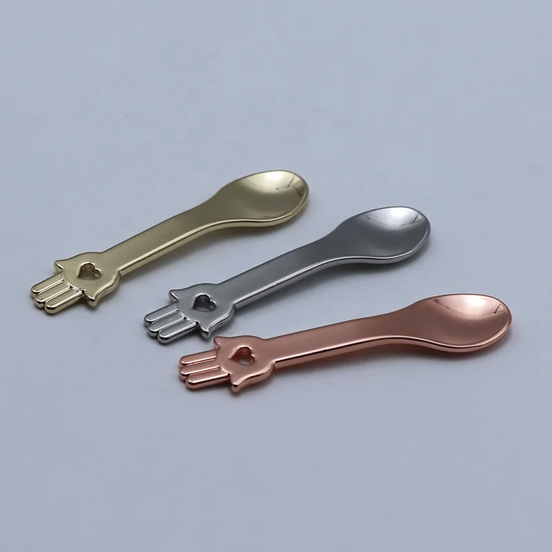 
Creative styles 60mm metal luxury silver/rose gold cosmetic cream spoon 
