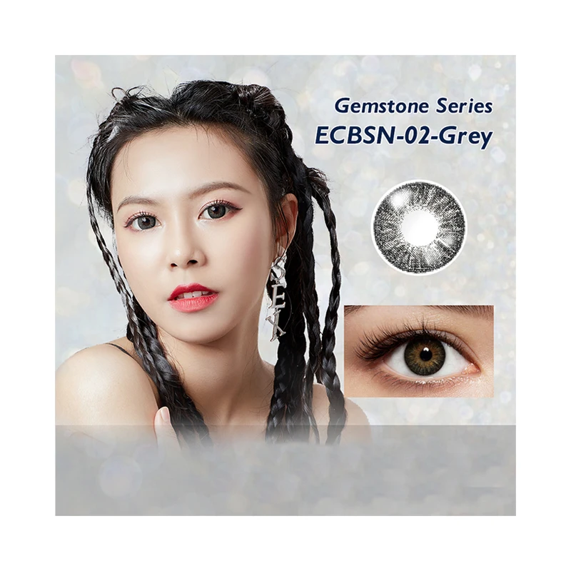 

Elliecoo Gray cosmetic yearly colored contact lenses