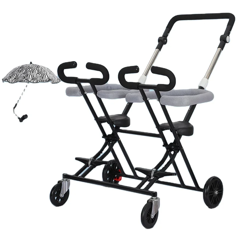 

foldable baby stroller for twins double seat 0-5yrs push chair baby stroller