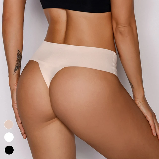 

Soft Female Invisible underpants Breathable Panties Seamless Women Ultra-thin Cool Silk Seamless Thongs, Multi color