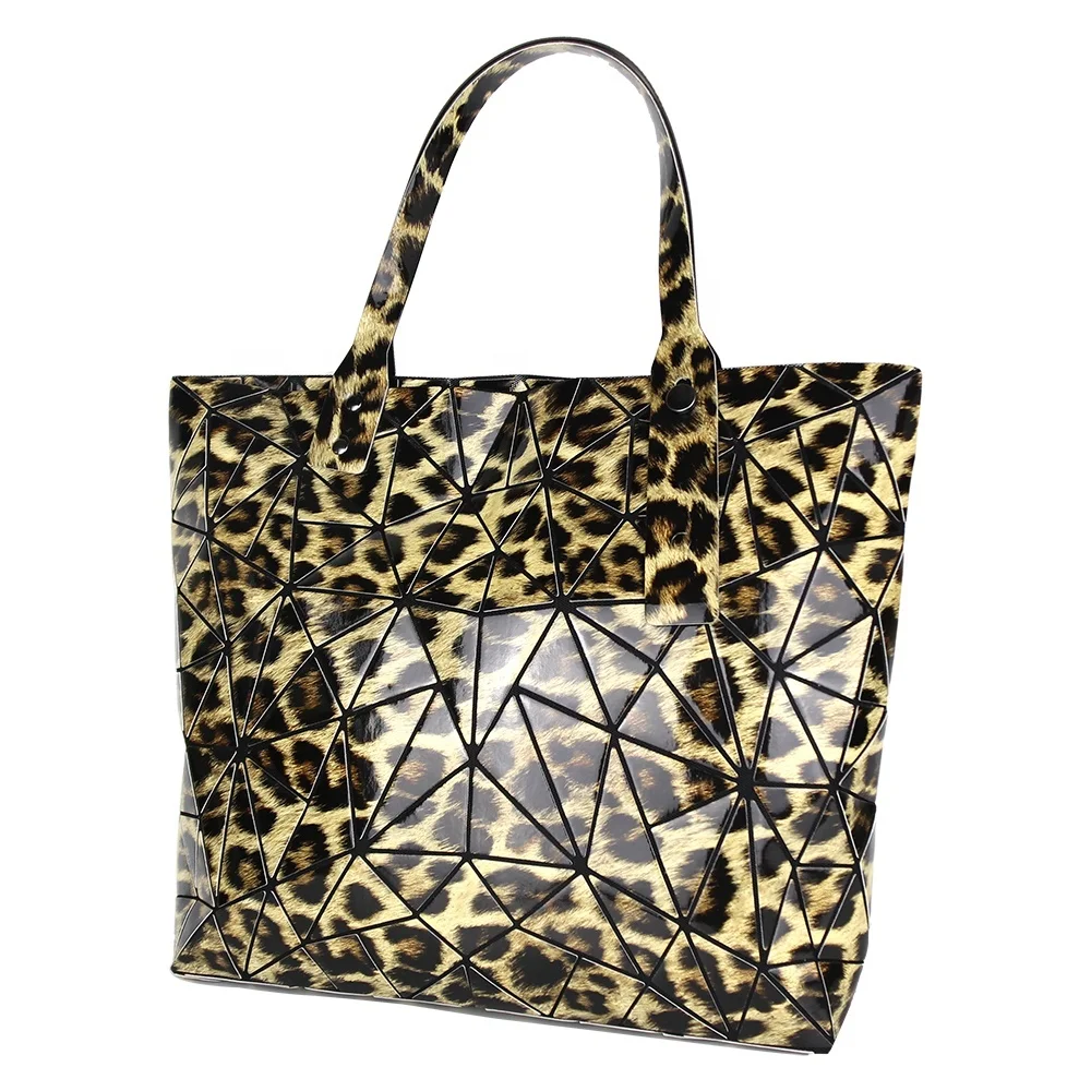 

Wholesale Custom Geometric Leopard Handbag For Women, Khaki, gray