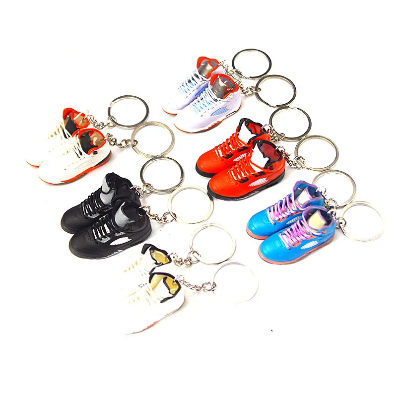 

Dropshipping kickssmini fashion brand for off and white case cover gift bag promotional 3D sneaker keychain with box and bag, Mixed more than 100 colors