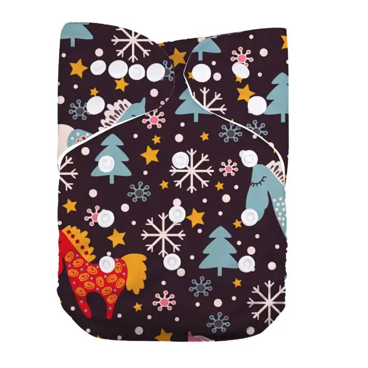 
All In One Cloth Diaper Christmas Diapers Waterproof Baby Linen Gauze Butt Talks Premature Bakle Bukle Mesh Inner Bale Jessee 