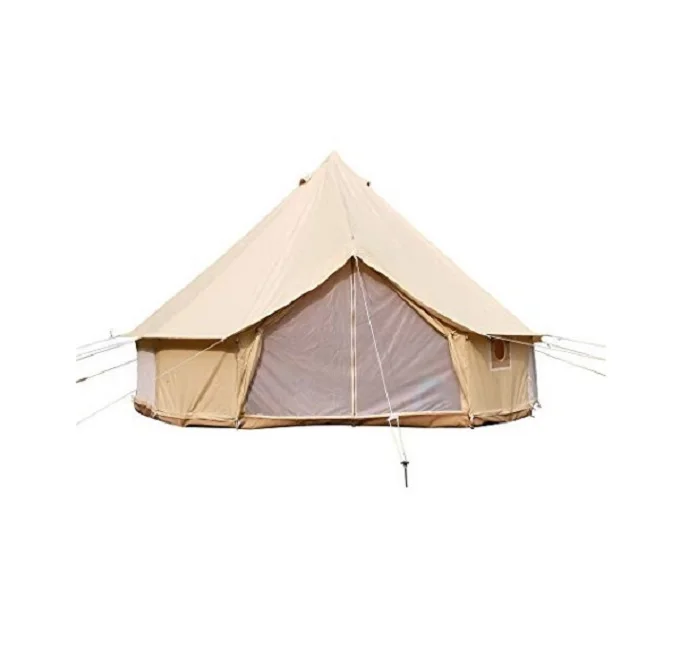 

outdoor camping cotton canvas 4m bell tent aluminum tube waterproof cotton canvas teepee tent