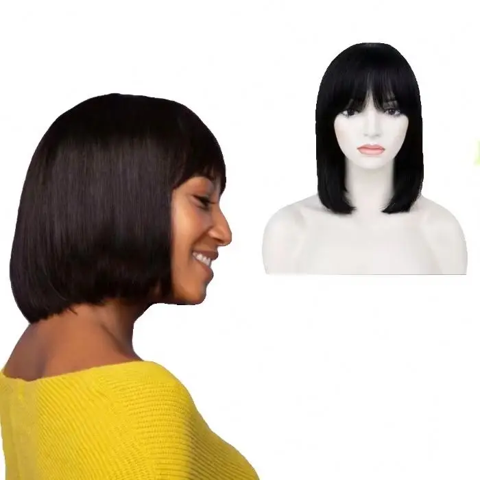 

Affordable Black Futura In Nairobi 10inch Jerry Curl Female Kinky Fake Scalp Wet Human Hair Bob Wigs With Side Part
