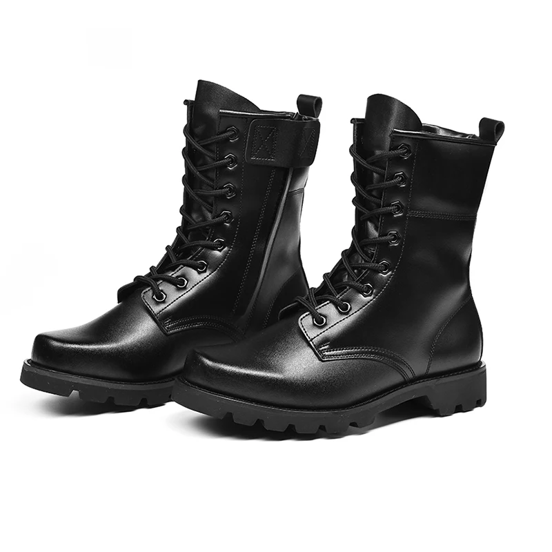 high ankle black jungle genuine leather army boot