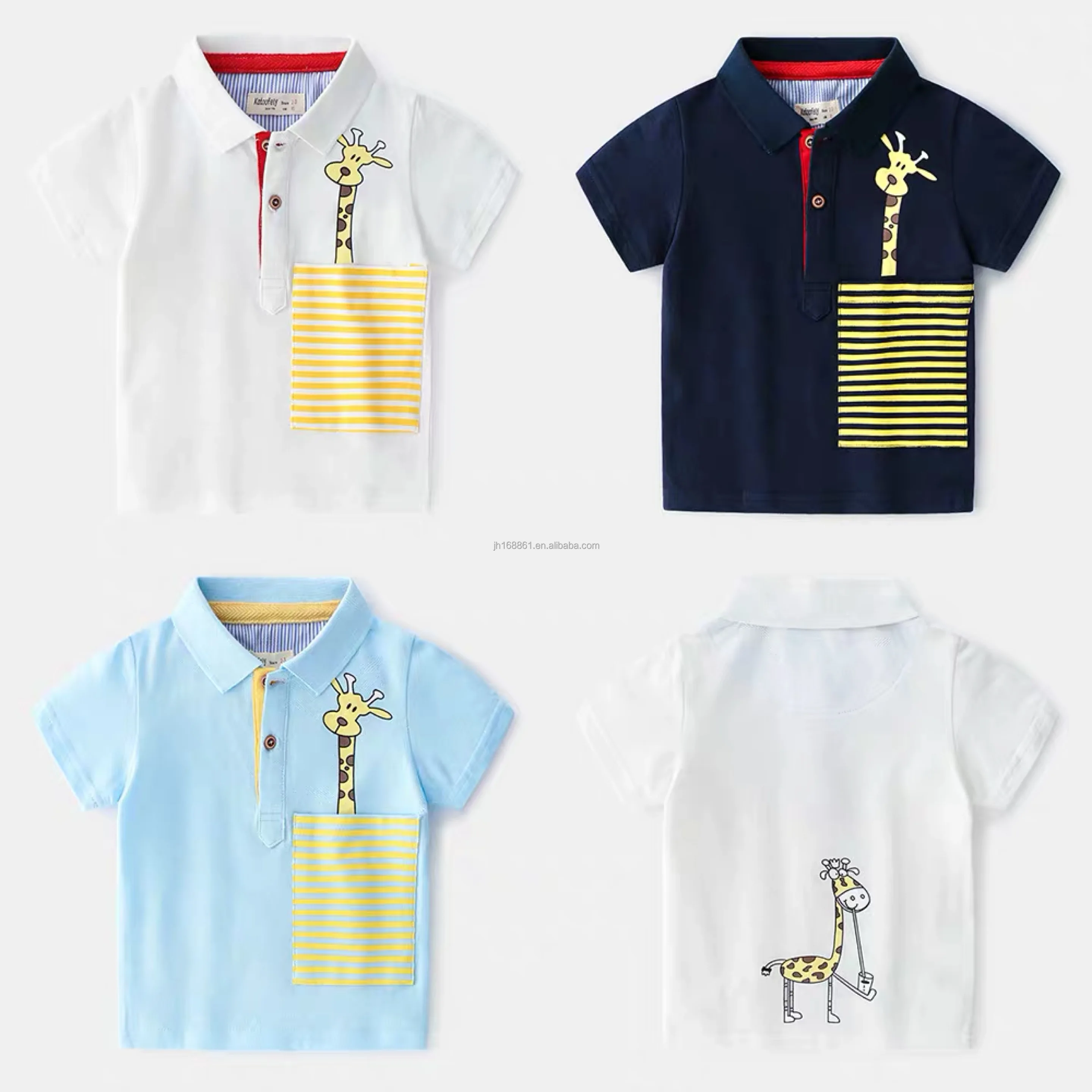 

Wholesale children's Polo T-shirts and shorts 2 sets of cheap children's clothing children discount promotion, Customized color