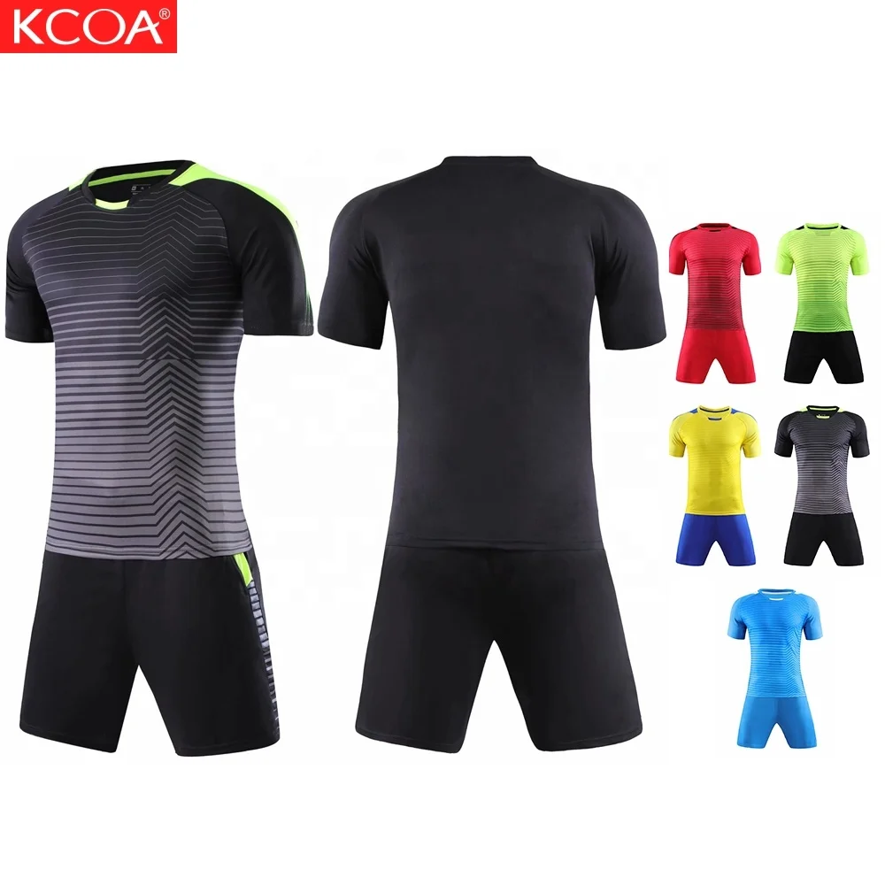 

2019 KCOA Low MOQ OEM Custom Black Team Soccer Jersey