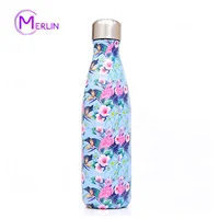 

Amazon 500ml colorful thermos double wall cola bottle shape stainless steel flower vacuum flask