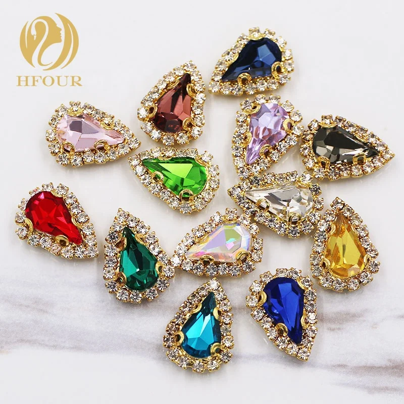 

Free Sample Pearl Shape Claws Rhinestones With Crystal Claws, 23 colors