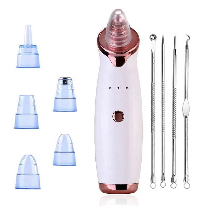 

Hot Sale 2020 Pore Cleaner Black Head Suction Extractor Tool Kit Acne Removal Blackhead Remover Vacuum, Rose golden