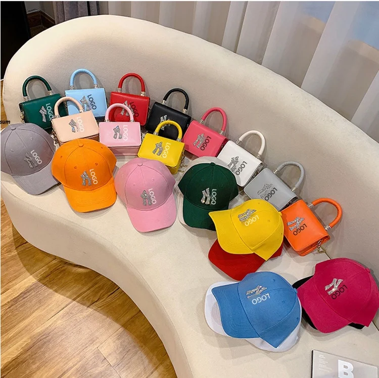 

High quality Ladies square diamond ny hat and purse set luxury rhinestone matching purse and hat set, As the picture show