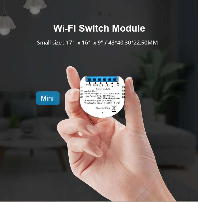 TB41 Tuya Smart Alexa Echo Google Home 2 Gang 1/2 Way Wifi Switch Module