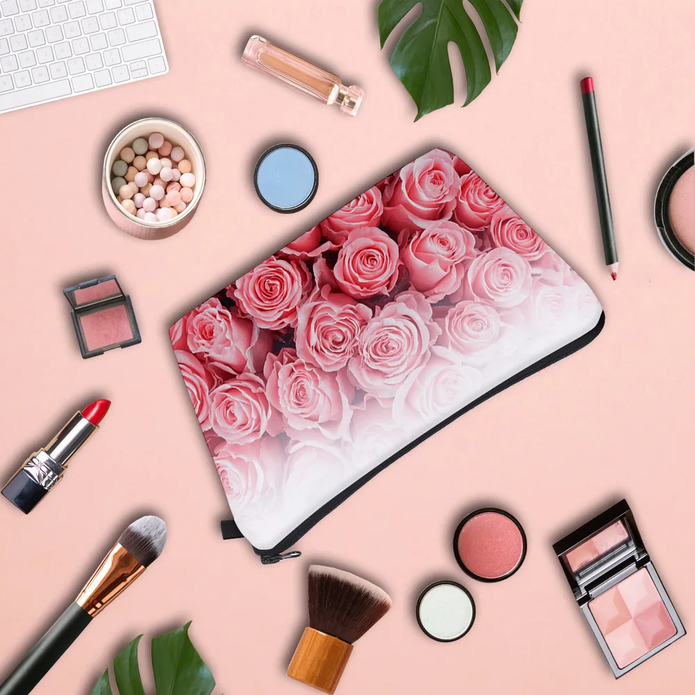 

Printing Rose Logo Multi-purpose Cosmetic Make up Case Bag for Ladies