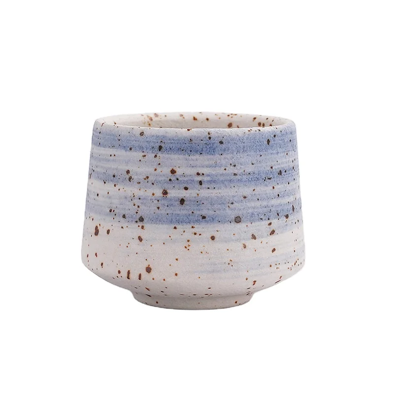 

Best Selling Japanese & Korean Style Hand Painted Ceramic Sake Cup, Purple and blue