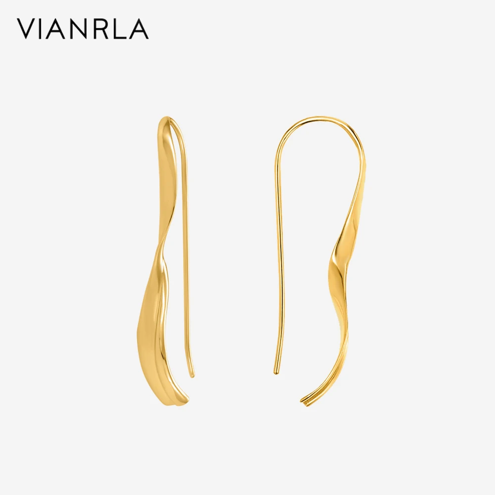 VIANRLA 18k gold plated unique hoop earrings 925 sterling silver minimalist earrings