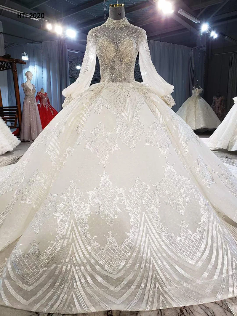 Jancember Htl2020 Bridal Frock Wedding Dress Women Full Sleeve Wedding