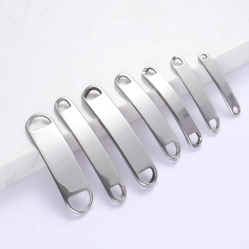 

Custom bulk stainless steel bar bracelet logo charm