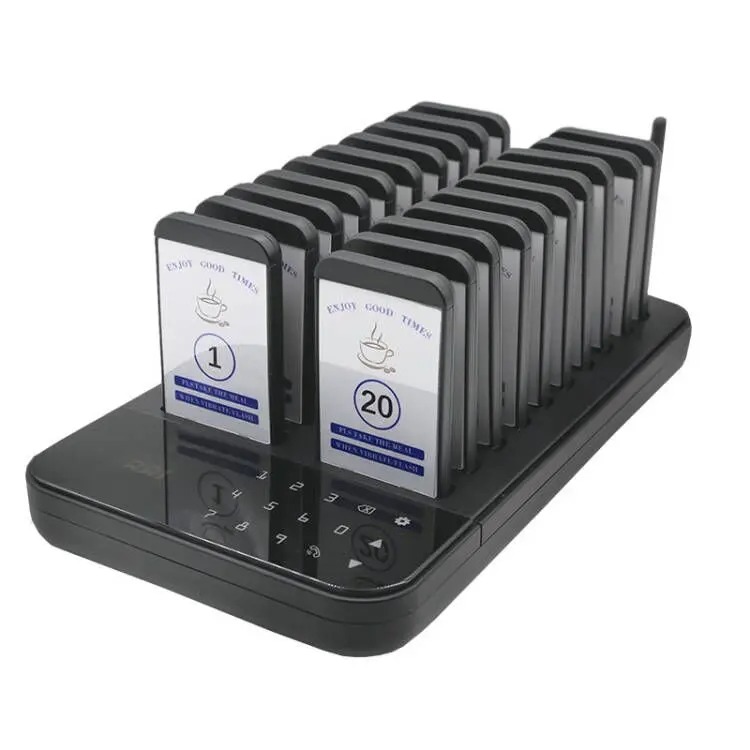 

Wireless Paging System Vibration guest pager restaurant coaster pager calling system KL-QC200, Black