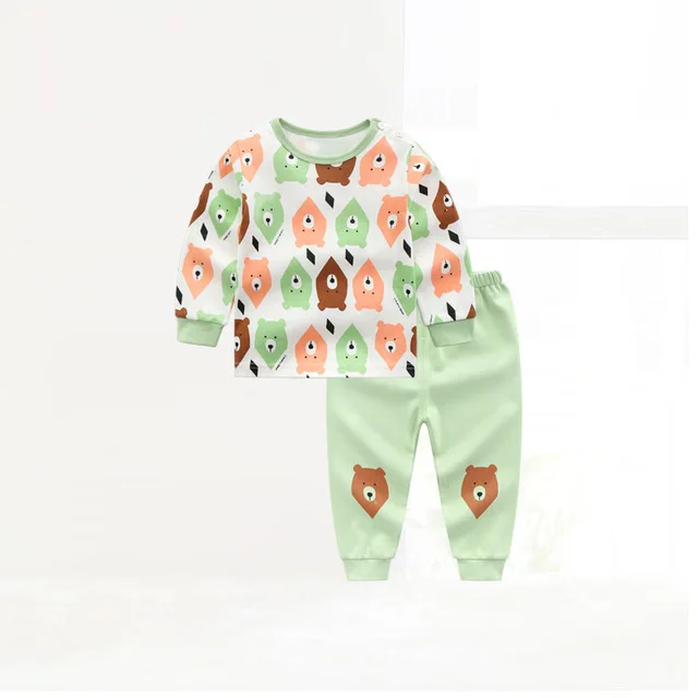 
Autumn winter 1 to 5 years old girl boy pajamas cotton print kids nightwear 