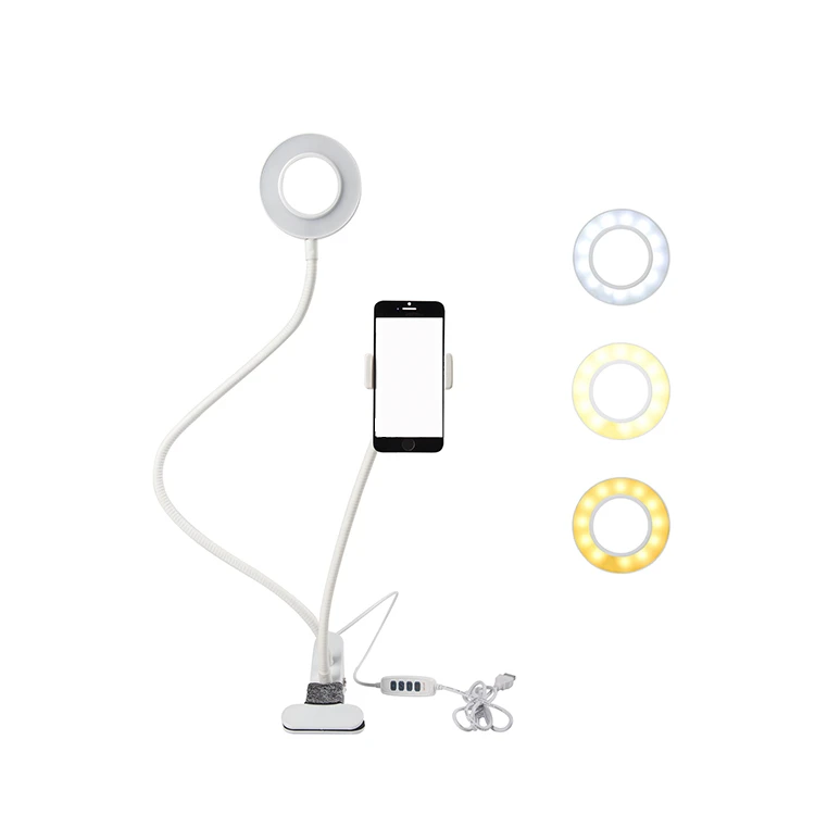 

Best Sale Adjustable 360 Rotating Selfie Ring Light Phone Desk Holder Led Camera Lighting For Live Streaming Video
