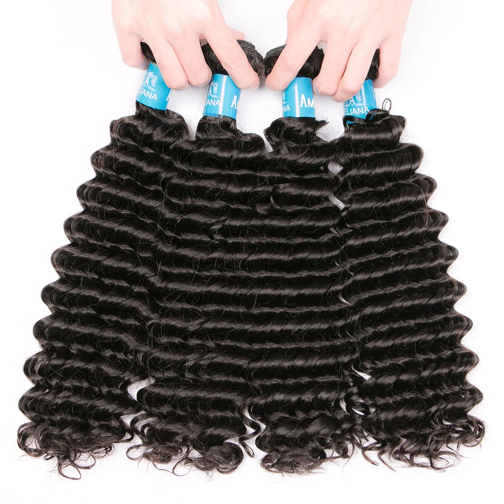 

10a 11a 12a Grade Mink Brazilian and Peruvian Human Hair Deep Wave Bundles with Closure from Brazil in Mozambique