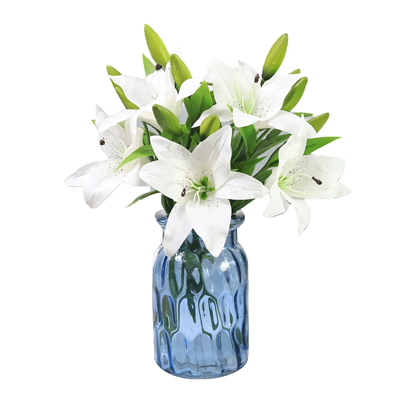 

lily artificial flowers for wedding Latex material girl room decor