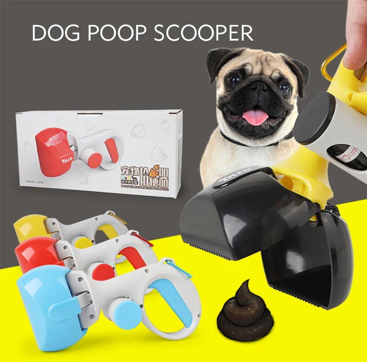 Pet Pooper Scooper Portable Small Medium Dog Poop Scoop With Waste Bag