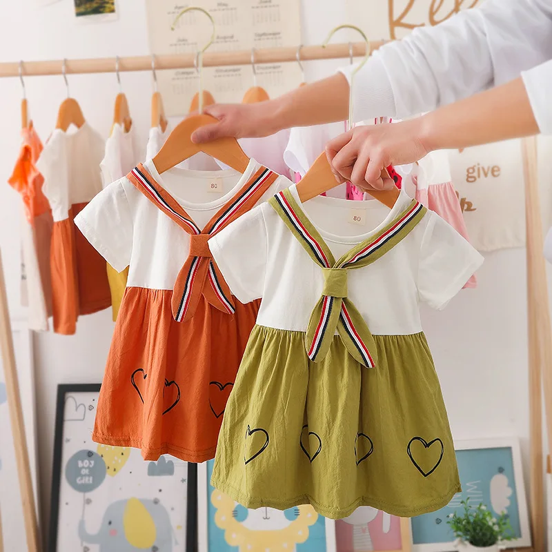 

New girls' summer 2022 cotton silk dress Baby girl dress