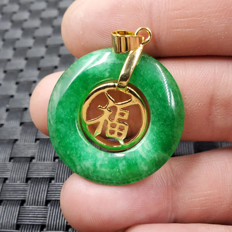 

Hetian Jade Fu character jade agate necklace pendant for women gift jewelry, As pics