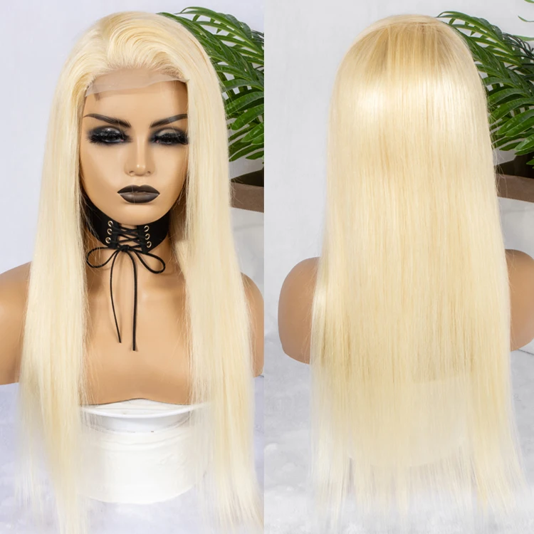 

613 Closure Wigs For Black Women Human Hair Virgin Cuticle Aligned 4X4 Lace Closure 613 Blonde Transparent Lace frontal wig