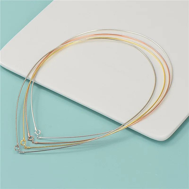 

S925 Sterling Silver Soft Collar Snake Bone Chain DIY Handmade Accessories Collar Chain Women's Simple Fashion Neckchain