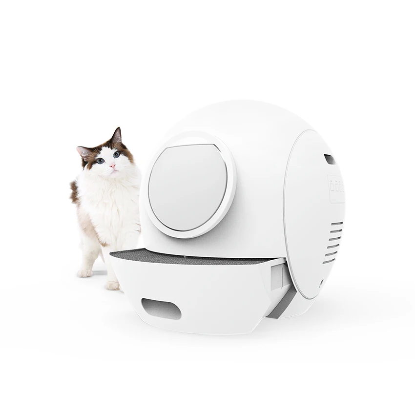 

Fully Enclosed Automatic Cat Litter Box With APP Remote Control Quick Self-cleaning Cat Litter Box With UV Light, White