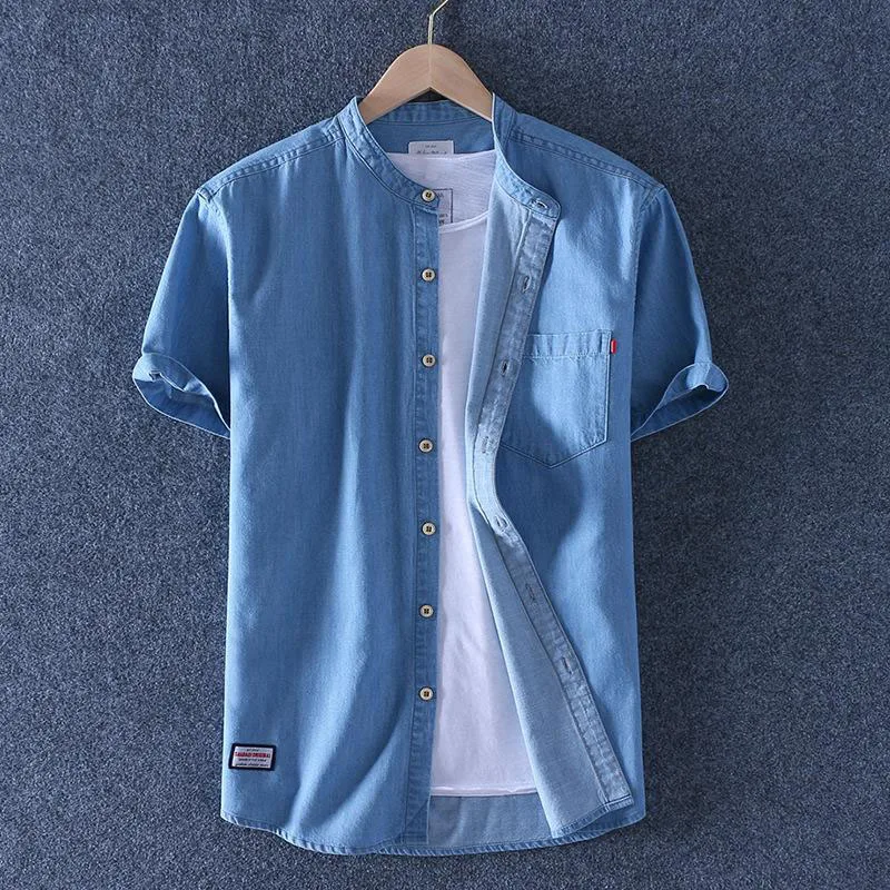 

2020 Summer Blue Fashion Men Solid Color Long Sleeve Men Shirt Summer mens linen shirts, As pic