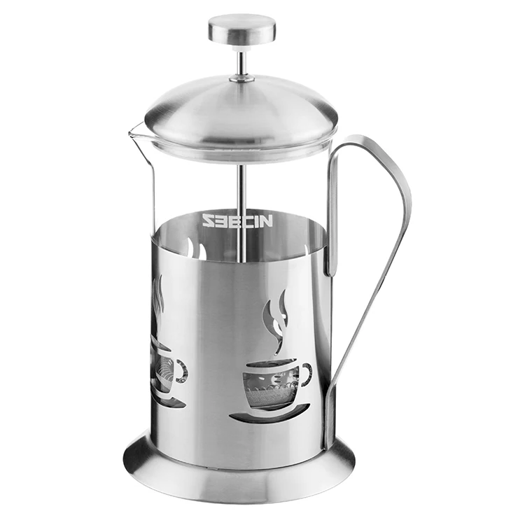 

304 Grade Stainless Steel French Press Coffee Maker With Filtration System Glass French Coffee Press, Customized