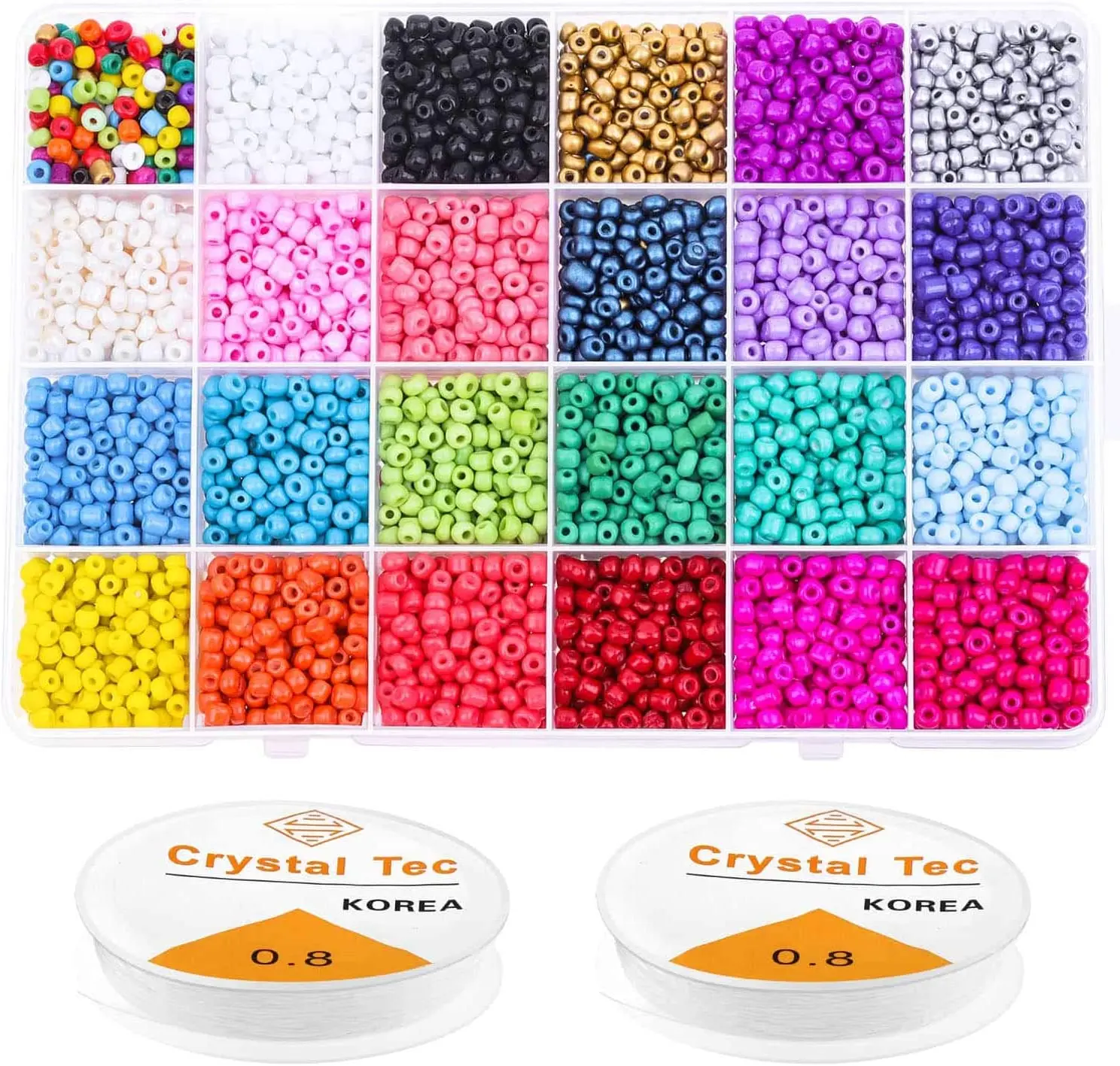 

7200 Pcs Hot Selling Mini Glass Rainbow Beads Pony Seed Beads for Jewelry Making, Colorful