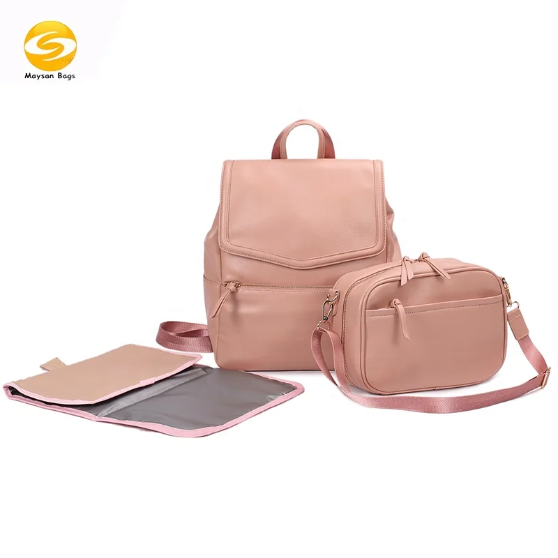 

pink diaper bags for mom vegan leather baby bags with changing pad and stroller straps scratch-proof changing bags for baby care