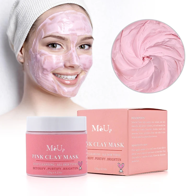 

Private Label 100% Vegan Top Organic Face Musk Moisturizing Deep Cleansing Whitening Skin Care Mud Facial Pink Clay Mask