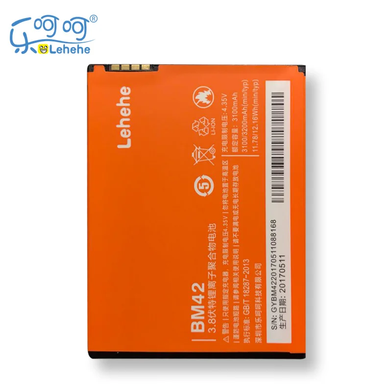 

LEHEHE BM42 Battery For Xiaomi RedMi Hongmi Note1 Red Rice Note 1 3100mAh