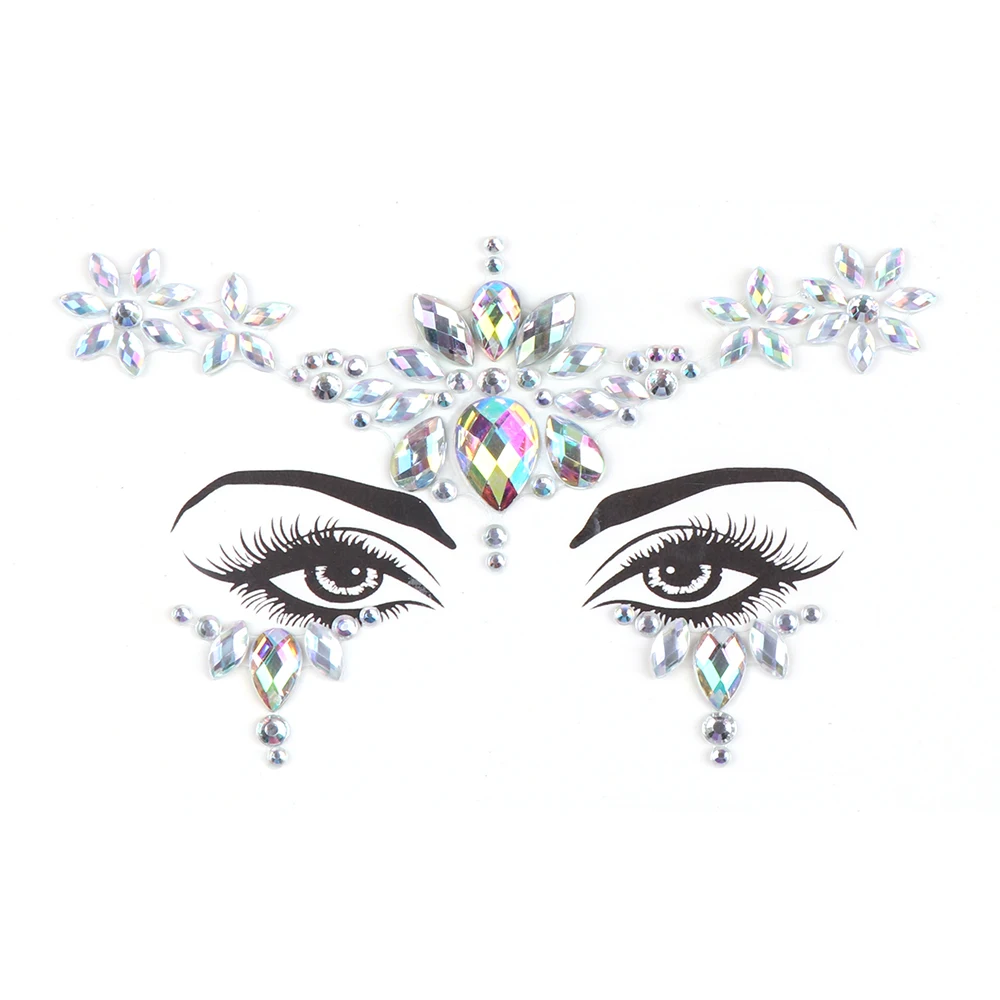 

women Face Body Stickers Crystal Tears Face Gems glitter Stickers, In stock / customized