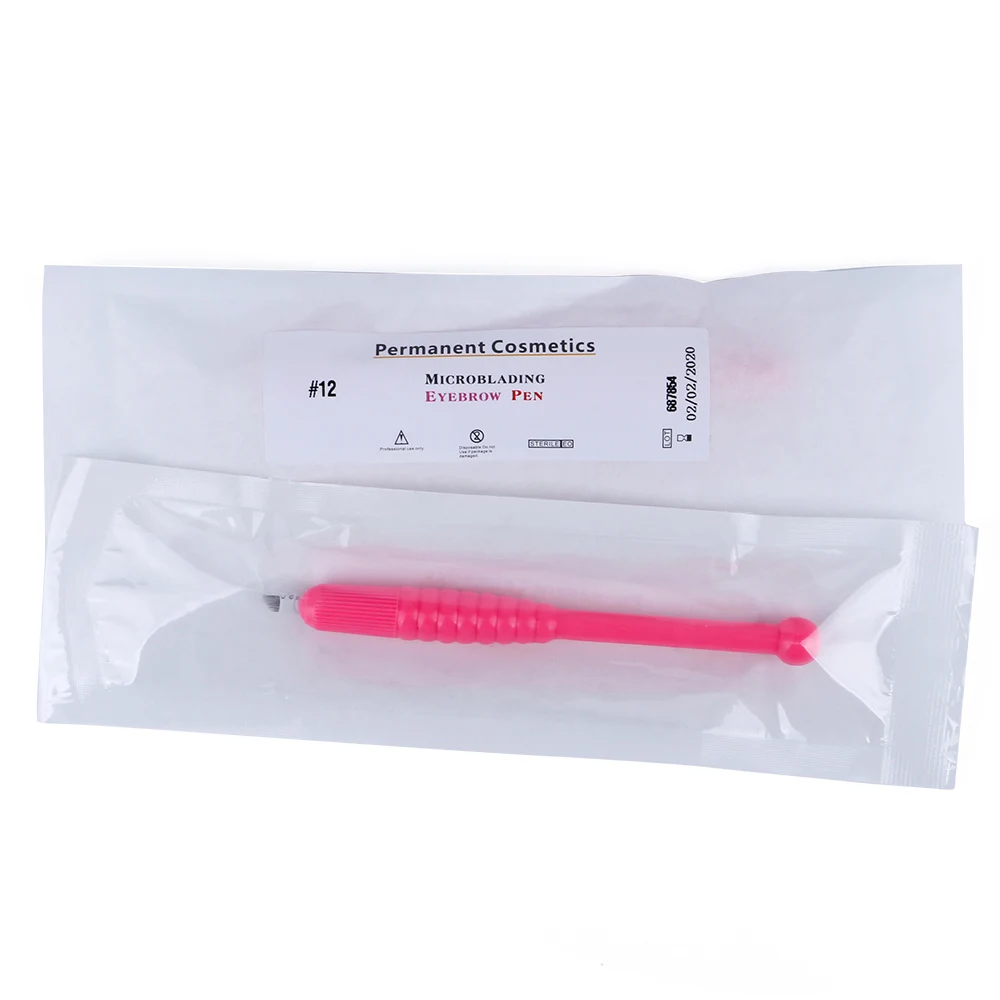

Hot Selling Pink Disposable Manual Pen with Cap #12 0.25mm Blade Microbalding Hand Tool