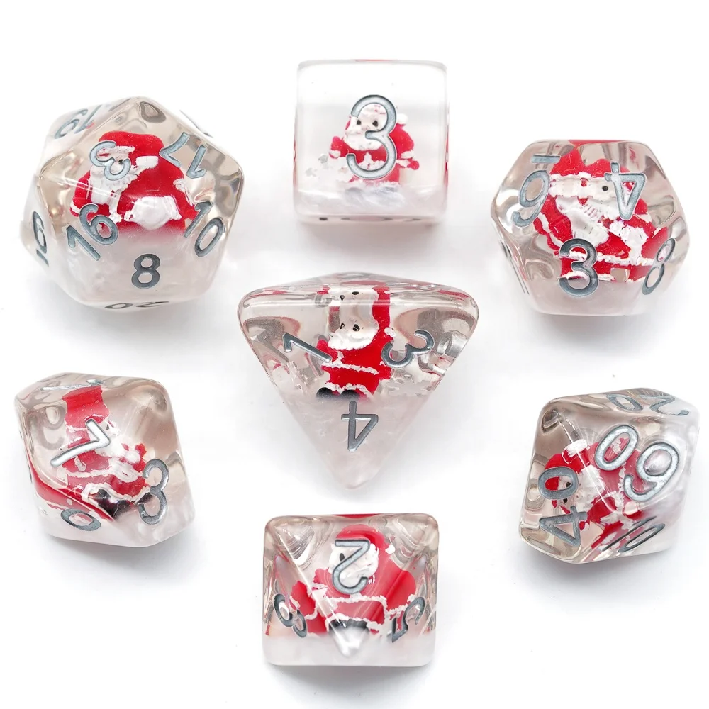 

Udixi Polyhedral DND RPG Resin Dice Big Santa Claus Dice Christmas gifts, Transparent