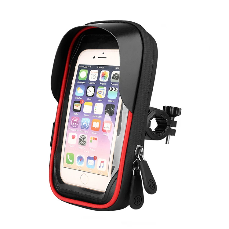 

360 Degree Rotating Mobile Accessories Adjustable Waterproof Phone Bag Bike Phone Holder, Black,blue,red