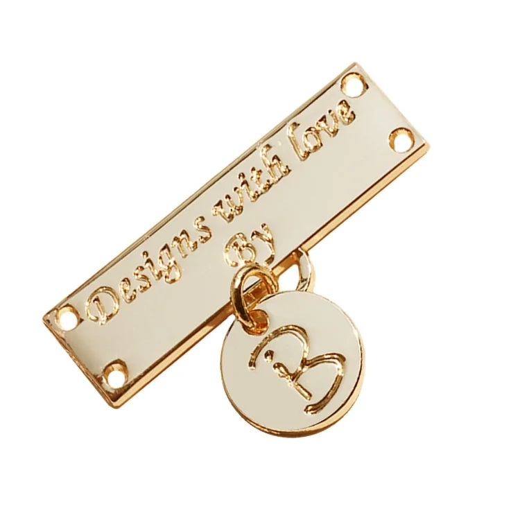 

custom sewing accessories gold metal brand logo labels for clothing