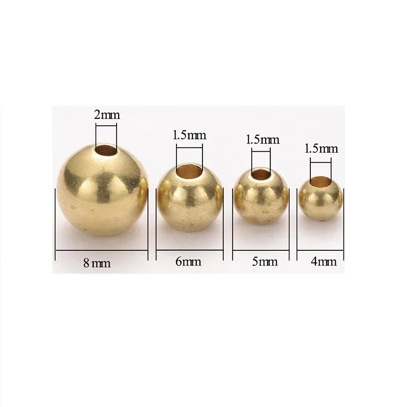

Diy Jewelry Findings Brass Beads  Smooth Round Spacer Beads For Jewelry Making, Gold silver rose-gold black
