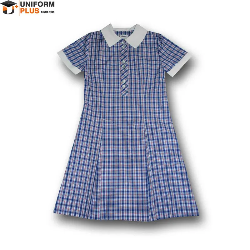 blue gingham school dress