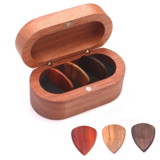 

handmade guitar picks wooden box Wooden Guitar Picks Bass Ukulele Plectrum Personalised Acoustic Picks With Guitar Pick Box