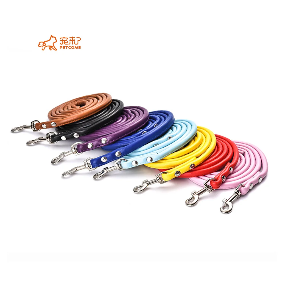 

PETCOME AliExpress Best Sell Trendy PU Material Cute Multicolor Tough Long Dog Leash, 8 color