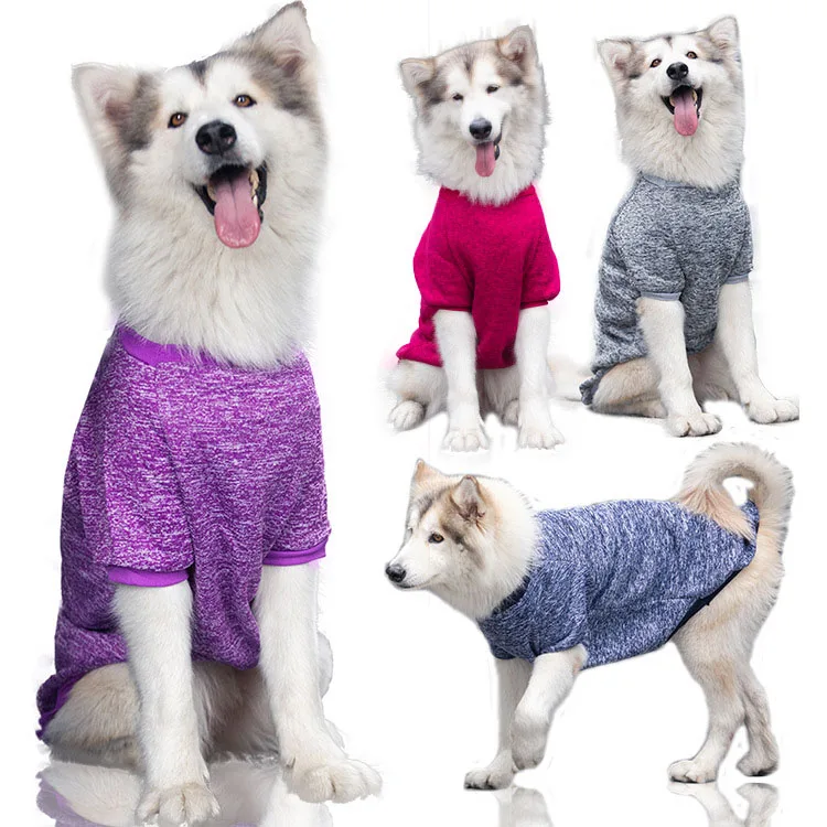 

Amazon Best Seller Autumn Winter Pet Sweater Warm Comfortable Dog Clothes for Middle and Large Dogs, Red/purple/gray/navy